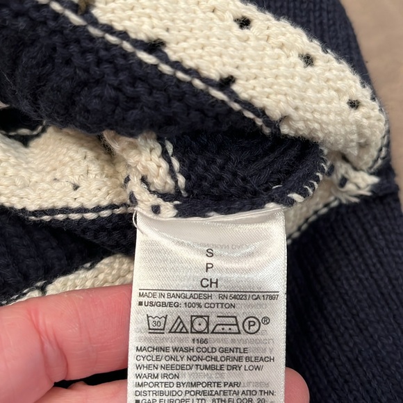 GAP Relaxed Navy/white-striped Mixed-Stitch Tunic Sweater/ NWT / Small - Picture 9 of 13